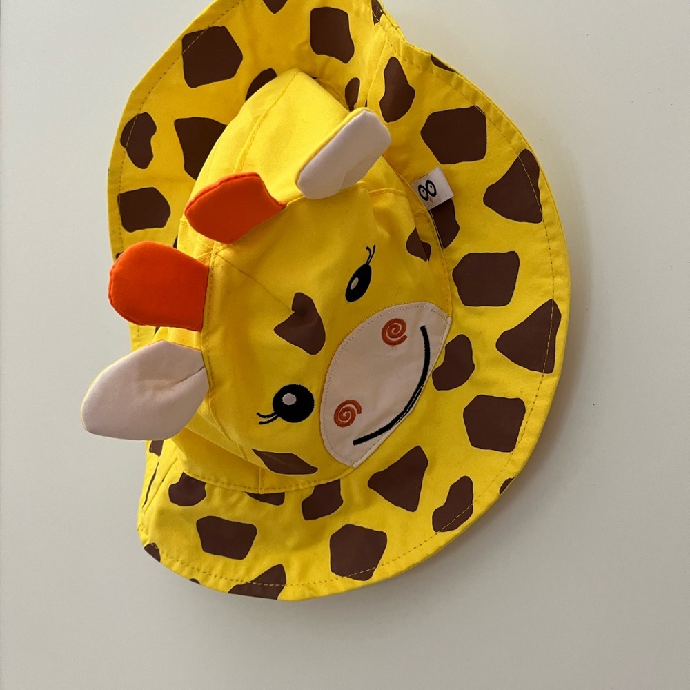 2/$20 - Yellow and Brown Giraffe Hat with Whimsical Design